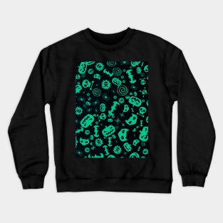 Halloween Pattern Art Design Green Crewneck Sweatshirt